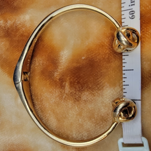 Elegant Gold Double Knot Kade Spade Women's Opening Cuff Bracelet Excellent #222 - Picture 6 of 7